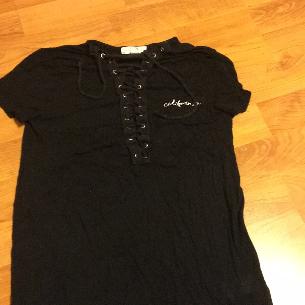 Black lace up top